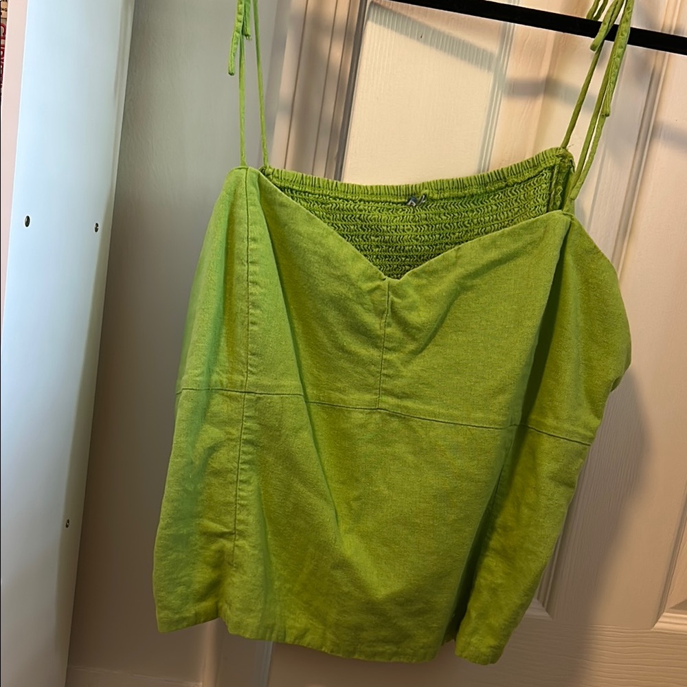 Green Spaghetti Strap Top